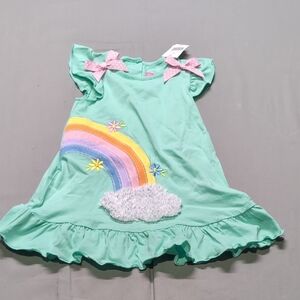 Good‎ Lad Green Ruffled Sundress with Flutter Sleeves